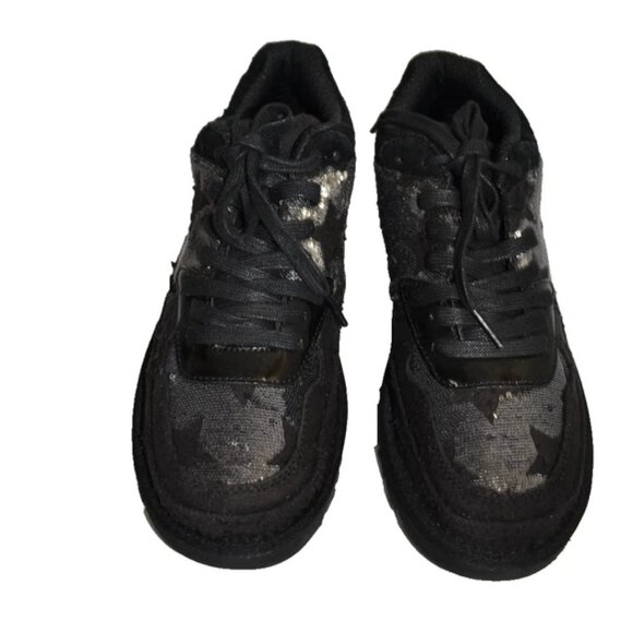 $180 UGG WOMENS HIGHLAND BLING SEQUIN STARS SNEAKER BOOT BLACK SUEDE 8.5 (DC10) - Picture 3 of 6